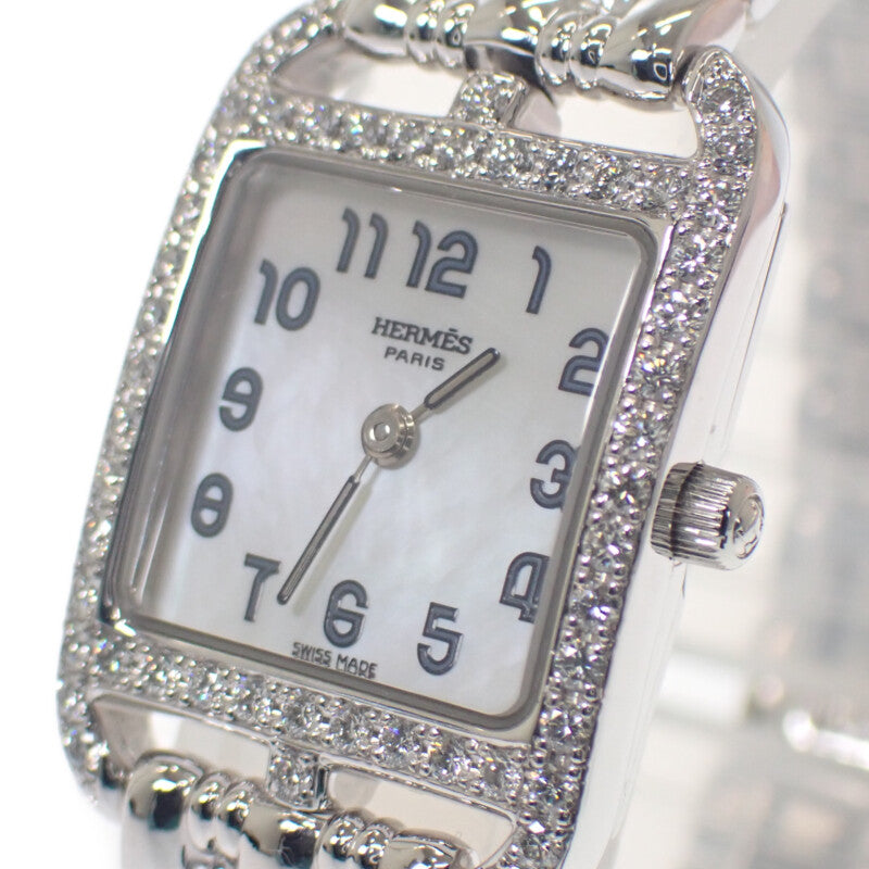 エルメス HERMES ケープコッド ミニ CC1.192.213/4711 腕時計 ホワイトシェル ホワイトゴールド シルバー ホワイト クオーツ ホワイトシェル文字盤 レディース【中古】【Aランク】