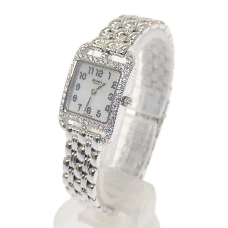 エルメス HERMES ケープコッド ミニ CC1.192.213/4711 腕時計 ホワイトシェル ホワイトゴールド シルバー ホワイト クオーツ ホワイトシェル文字盤 レディース【中古】【Aランク】