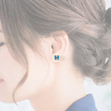 【中古】エルメス HERMES カージュドアッシュ Hキューブ ピアス メタル ブルー ピンクゴールド レディース【ABランク】