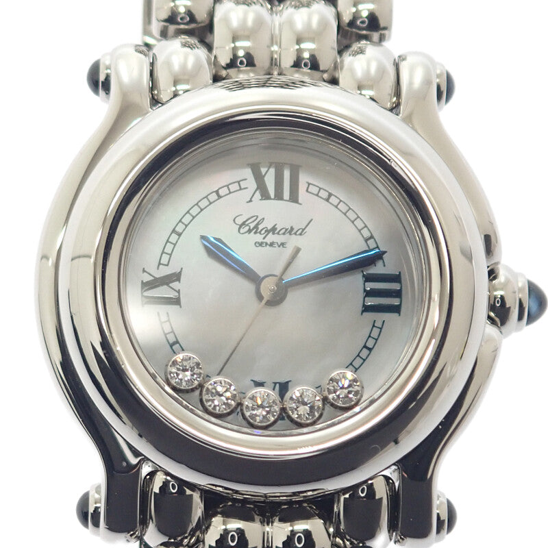 ショパール Chopard ハッピースポーツ 27/8250-23 腕時計 ステンレススチール クオーツ ホワイトシェル文字盤 レディース【中古】【Aランク】
