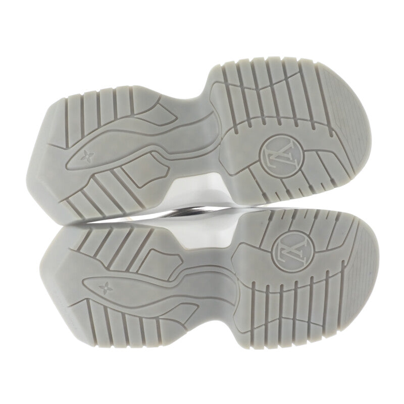 【中古】ルイヴィトン LOUIS VUITTON アークライト 2.0 厚底 プラットフォーム 1ABHZN モノグラム スニーカー レザー ホワイト 36 レディース【Aランク】