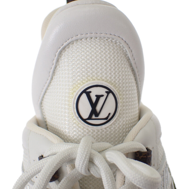 【中古】ルイヴィトン LOUIS VUITTON アークライト 2.0 厚底 プラットフォーム 1ABHZN モノグラム スニーカー レザー ホワイト 36 レディース【Aランク】