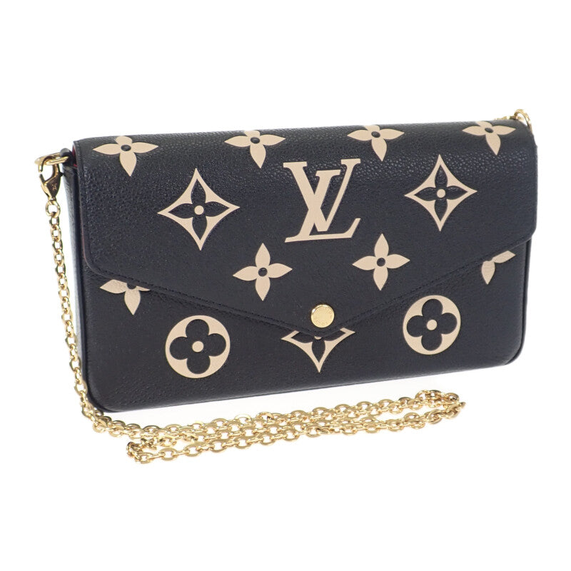 ルイヴィトン LOUIS VUITTON ポシェット・フェリシー M82479 ショルダーバッグ クラッチバッグ モノグラムアンプラント ブラック ベージュ レディース【中古】【Aランク】