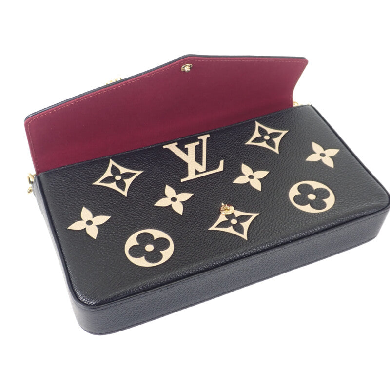 ルイヴィトン LOUIS VUITTON ポシェット・フェリシー M82479 ショルダーバッグ クラッチバッグ モノグラムアンプラント ブラック ベージュ レディース【中古】【Aランク】