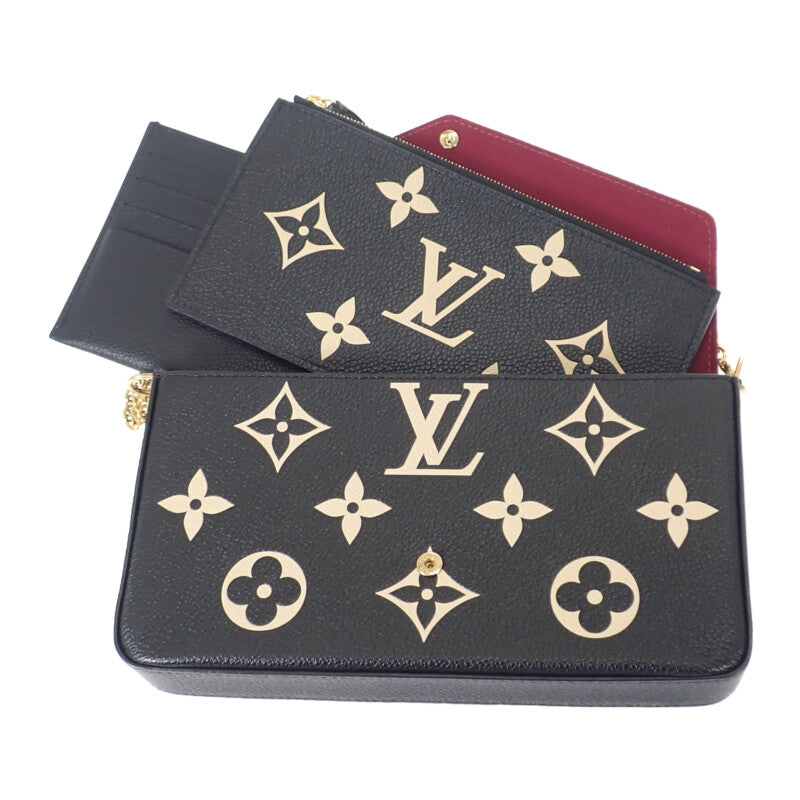 ルイヴィトン LOUIS VUITTON ポシェット・フェリシー M82479 ショルダーバッグ クラッチバッグ モノグラムアンプラント ブラック ベージュ レディース【中古】【Aランク】