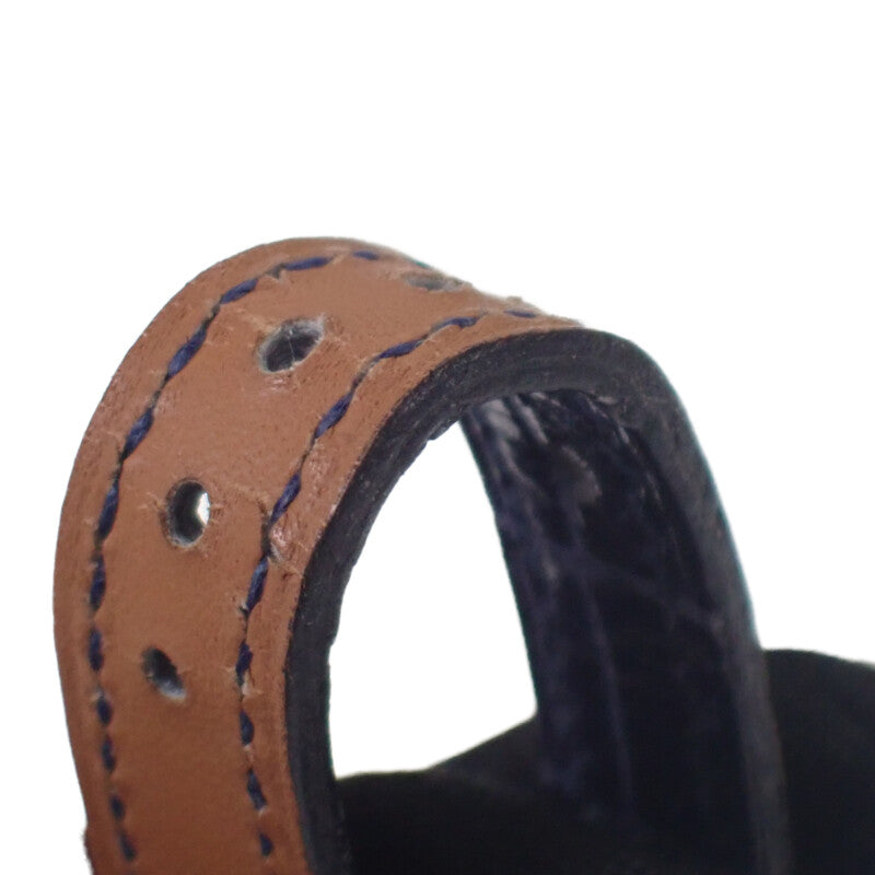 エルメス HERMES ルバン ラグベゼルダイヤ 腕時計 イエローゴールド×ピンクゴールド ネイビー クオーツ ホワイト文字盤 レディース【中古】【Aランク】