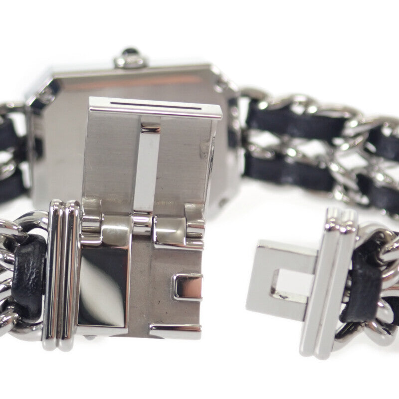 シャネル CHANEL プルミエール アイコニックチェーン L H7022 腕時計 ステンレススチール レザー クオーツ ブラック文字盤 レディース【中古】【Aランク】