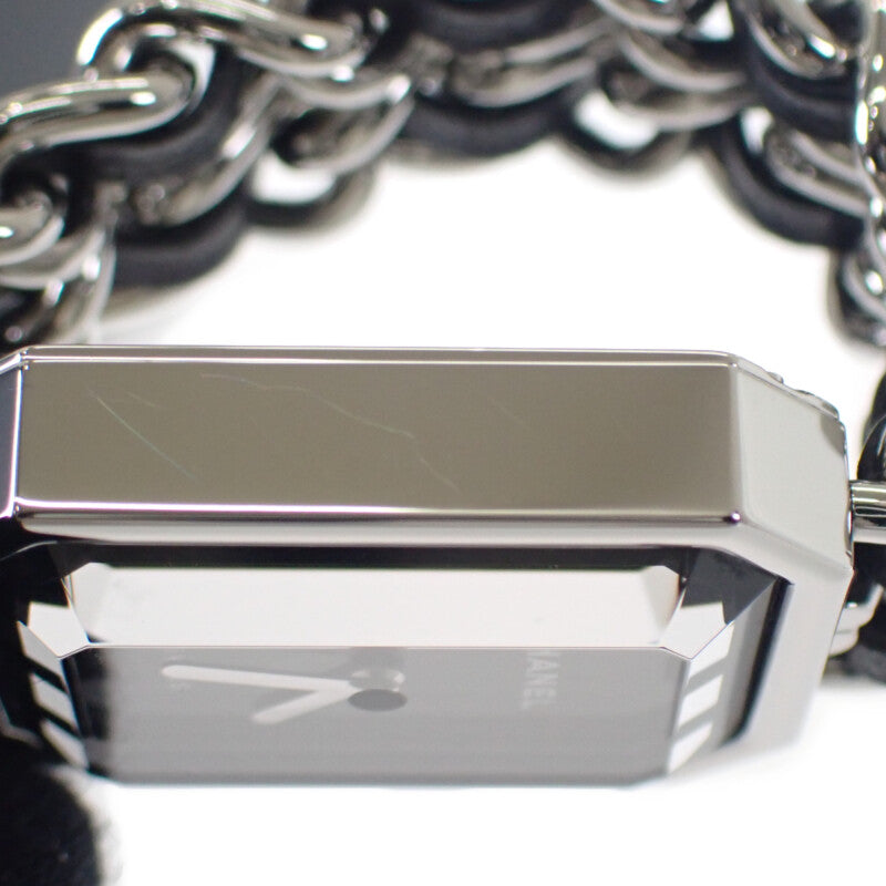 シャネル CHANEL プルミエール アイコニックチェーン L H7022 腕時計 ステンレススチール レザー クオーツ ブラック文字盤 レディース【中古】【Aランク】