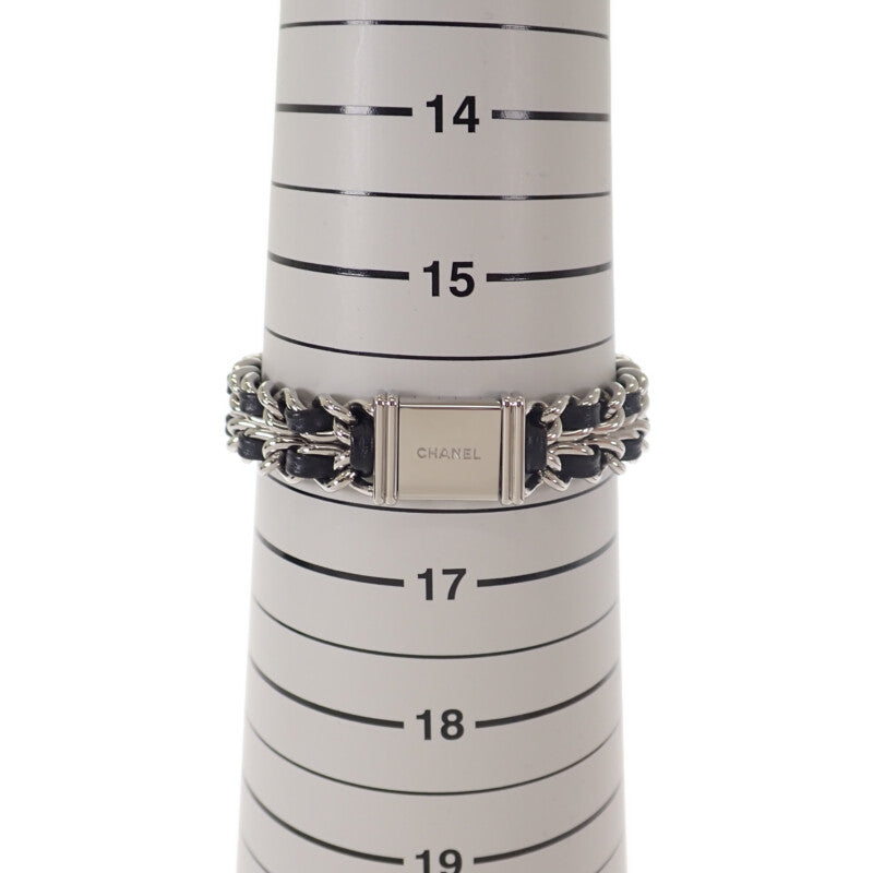 シャネル CHANEL プルミエール アイコニックチェーン L H7022 腕時計 ステンレススチール レザー クオーツ ブラック文字盤 レディース【中古】【Aランク】