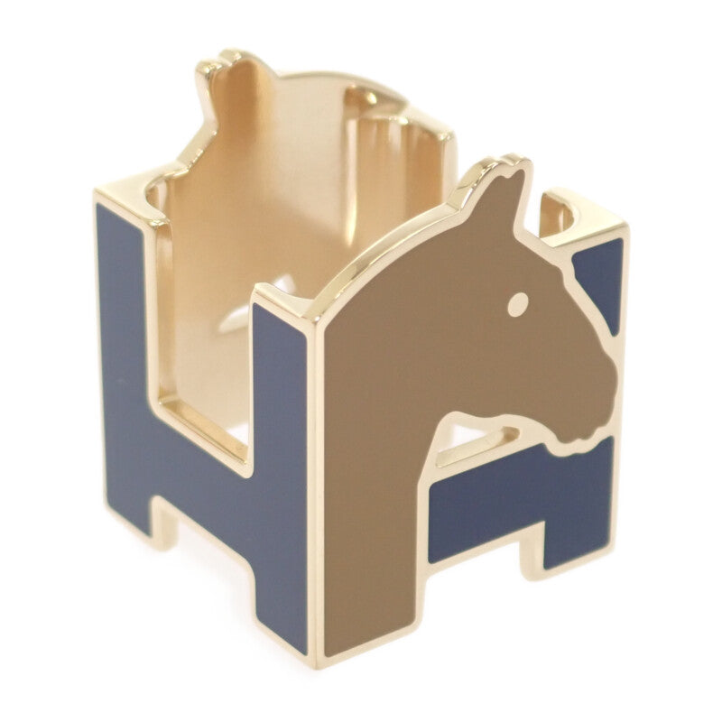 エルメス HERMES Hシュヴァル H603852S01 スカーフリング メタル ブルー・マリン アルザン パーマブラス レディース【中古】【Aランク】