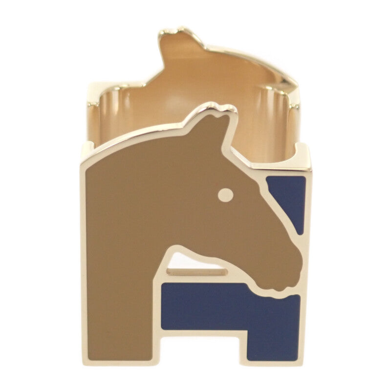 エルメス HERMES Hシュヴァル H603852S01 スカーフリング メタル ブルー・マリン アルザン パーマブラス レディース【中古】【Aランク】