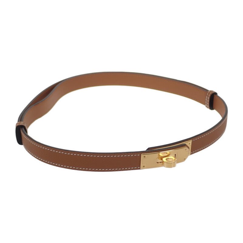 エルメス HERMES ケリー18 W刻印 H069853 ベルト ヴォーエプソン ブラウン ゴールド金具 レディース【中古】【Sランク】