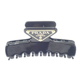 プラダ PRADA メタルクロウクリップ 1IF103_K9D_F0002 ヘアアクセサリー メタル ブラック ゴールド ゴールド金具 レディース【中古】【ABランク】