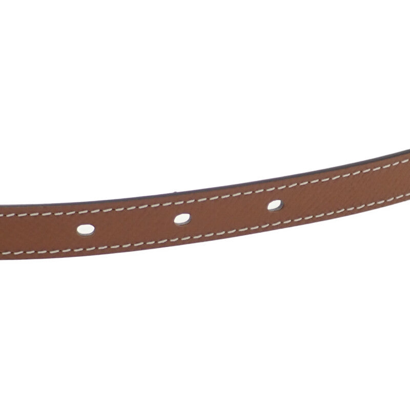 エルメス HERMES ポップH15 H081087 ベルト ヴォーエプソン ブラウン シルバー金具 レディース【中古】【SAランク】
