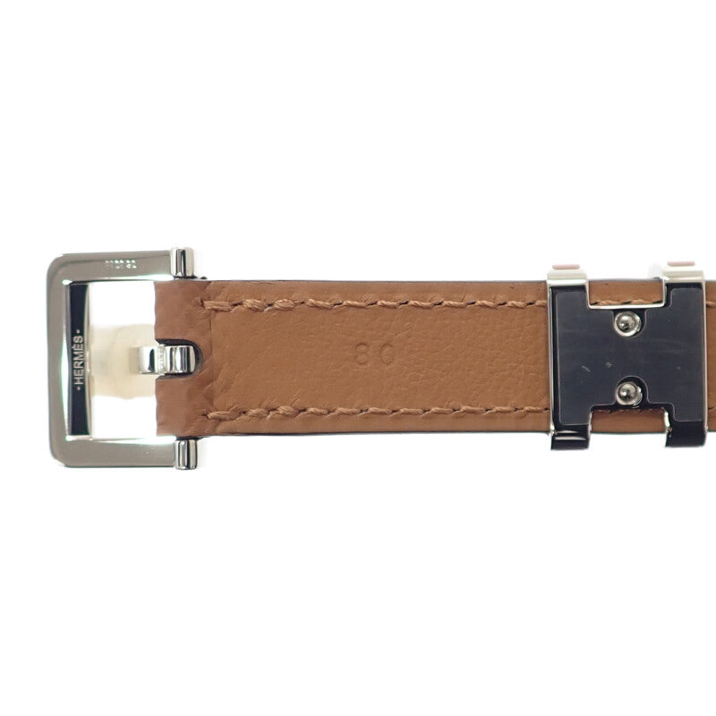 エルメス HERMES ポップH15 H081087 ベルト ヴォーエプソン ブラウン シルバー金具 レディース【中古】【SAランク】
