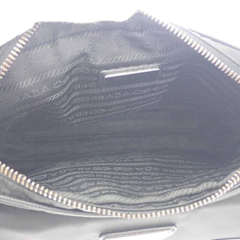 プラダ PRADA Re-Nylon 2VH133 ショルダーバッグ ナイロン サフィアーノ ブラック シルバー金具 レディース メンズ【中古】【ABランク】