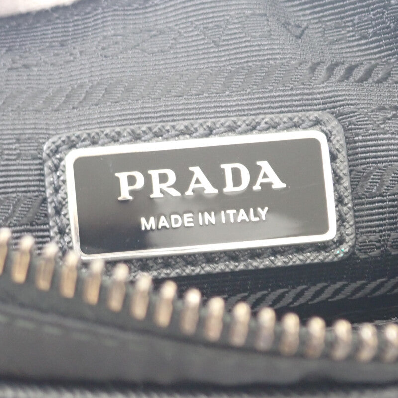 プラダ PRADA Re-Nylon 2VH133 ショルダーバッグ ナイロン サフィアーノ ブラック シルバー金具 レディース メンズ【中古】【ABランク】