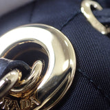 【中古】プラダ PRADA チェーンRe-Nylonショルダー 1BH038 2WAYバッグ ナイロン ブラック ゴールド金具 レディース【Aランク】