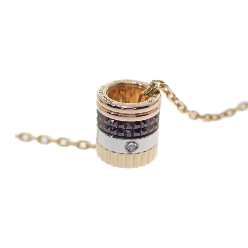 ブシュロン Boucheron キャトルクラシック JPN00547 ネックレス K18ゴールド ブラウン ダイヤモンド レディース【中古】【Aランク】
