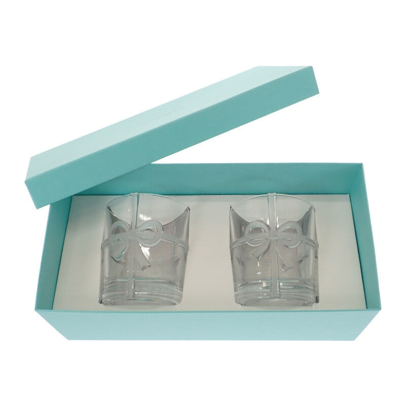 ティファニー TIFFANY&Co. ペアセット リボン 6036_7248 グラス クリア レディース【中古】【Sランク】