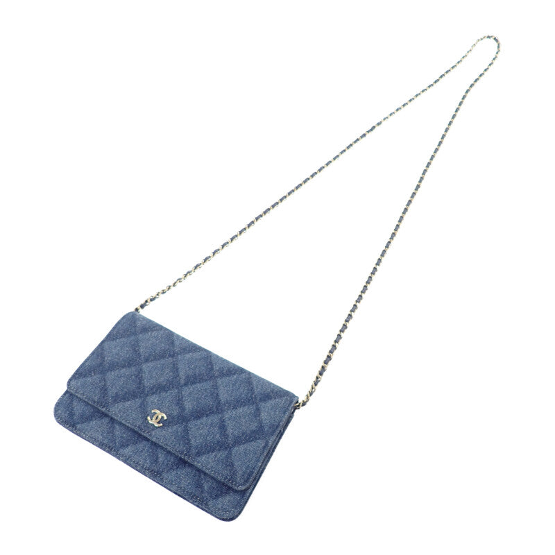 シャネル CHANEL クラシックチェーンウォレット AP0250 長財布 デニム