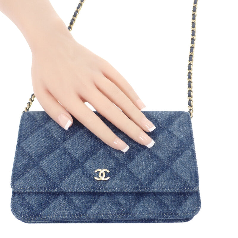 シャネル CHANEL クラシックチェーンウォレット AP0250 長財布 デニム