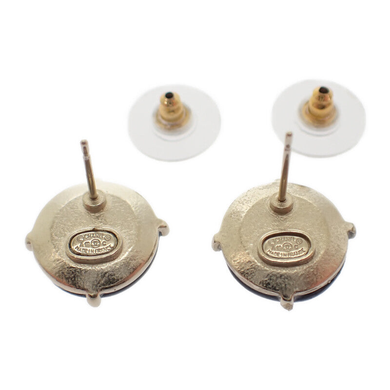 シャネル CHANEL ココマーク ピアス メタル ブラック ゴールド金具