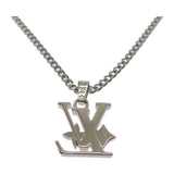 【中古】ルイヴィトン LOUIS VUITTON ペンダント・モノグラム・ロウ M02254 ネックレス メタル シルバー レディース【Aランク】