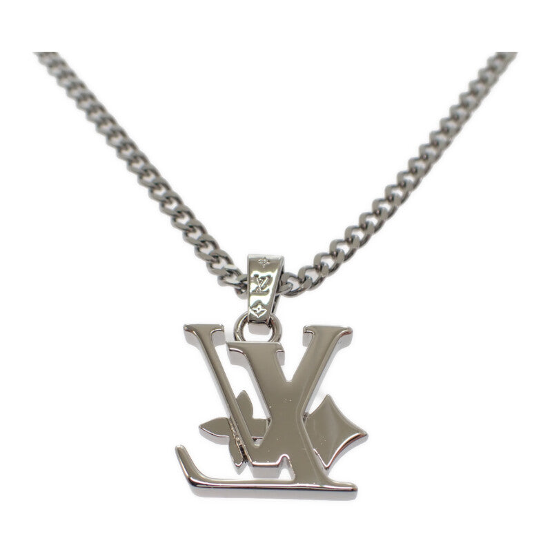 【中古】ルイヴィトン LOUIS VUITTON ペンダント・モノグラム・ロウ M02254 ネックレス メタル シルバー レディース【Aランク】
