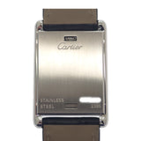 カルティエ CARTIER タンクバスキュラント SM W1011158 腕時計 ステンレススチール レザー シルバー ブラック クオーツ シルバー文字盤 レディース【中古】【Aランク】