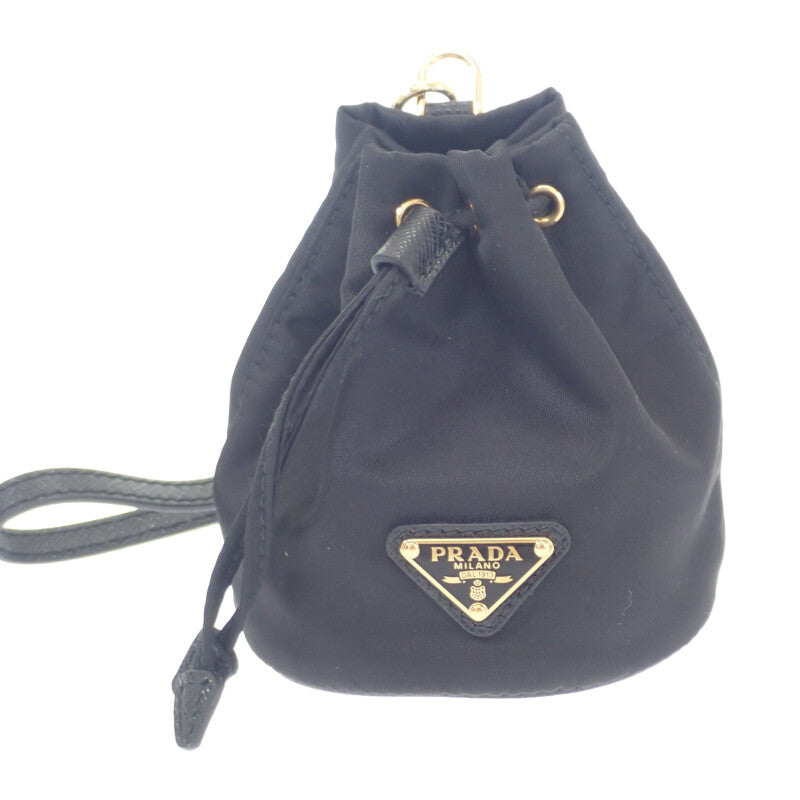 プラダ PRADA ミニアイコン 1TT202_2DMK_F0632 バッグチャーム ナイロン ブラック レディース【中古】【SAランク】