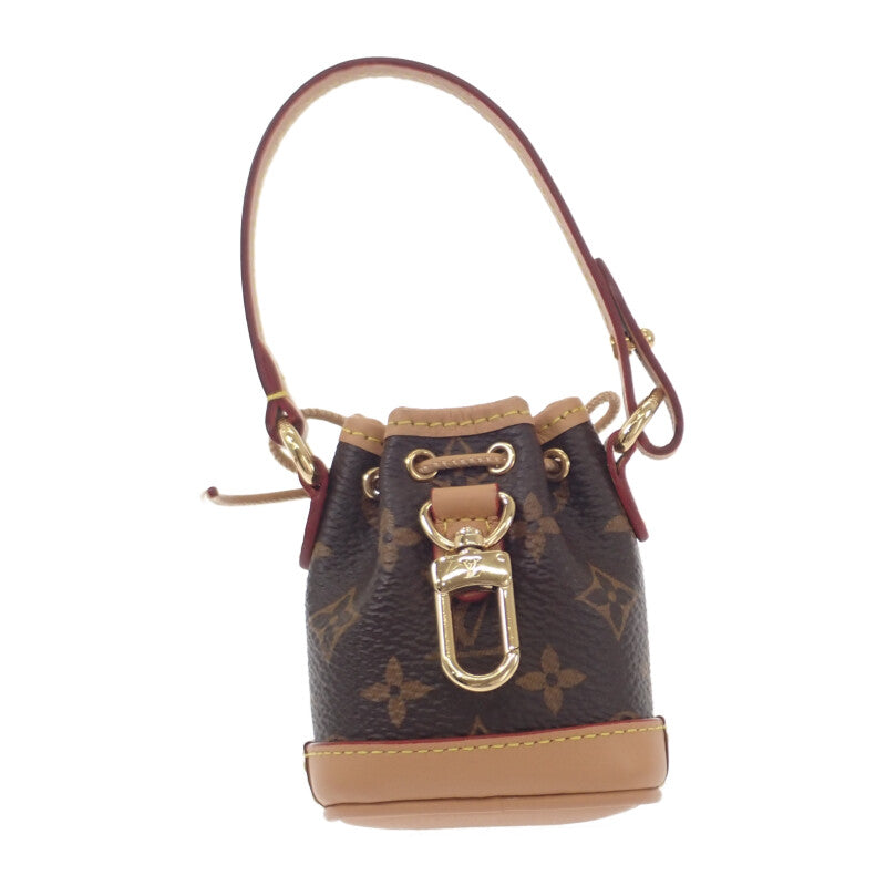 【中古】ルイヴィトン LOUIS VUITTON ビジューサック・マイクロノエ M00818 バッグチャーム モノグラムキャンバス ブラウン レディース【Aランク】