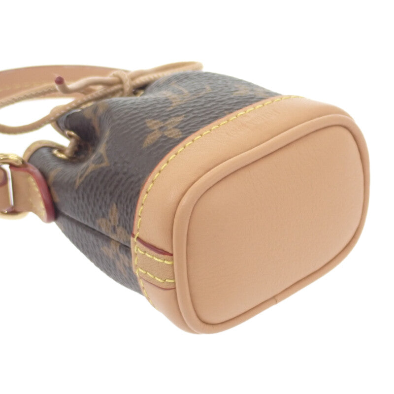 【中古】ルイヴィトン LOUIS VUITTON ビジューサック・マイクロノエ M00818 バッグチャーム モノグラムキャンバス ブラウン レディース【Aランク】