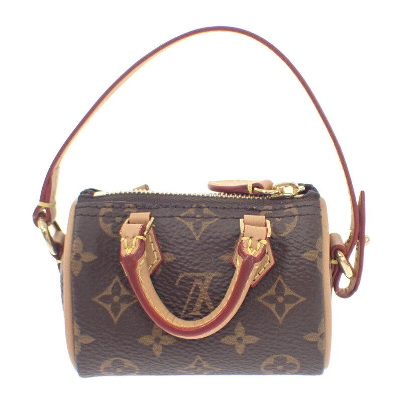 【中古】ルイヴィトン LOUIS VUITTON ビジューサック・マイクロ M00544 バッグチャーム モノグラムキャンバス ブラウン レディース【Aランク】