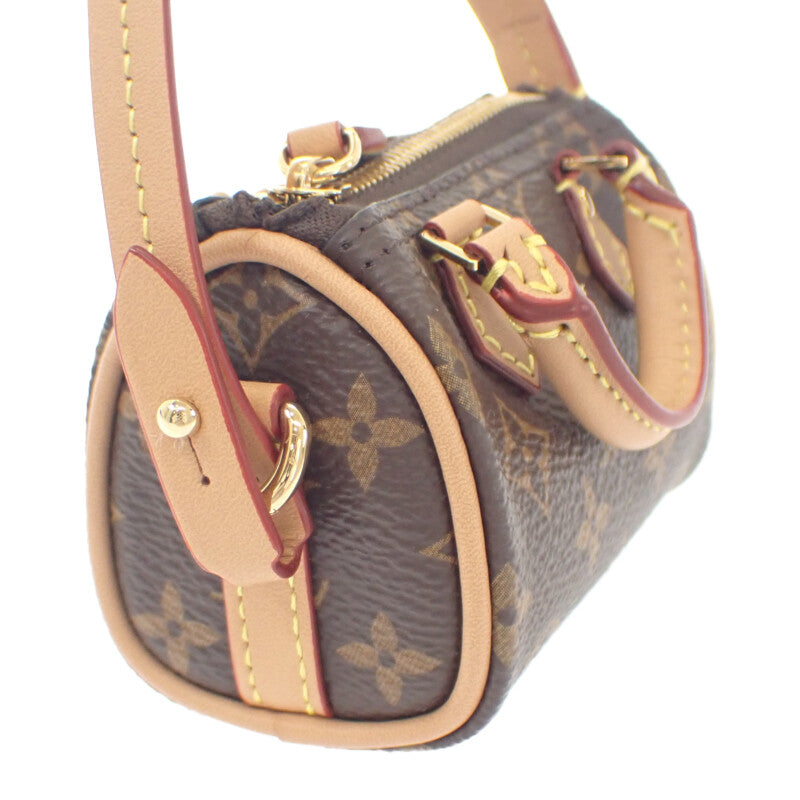 【中古】ルイヴィトン LOUIS VUITTON ビジューサック・マイクロ M00544 バッグチャーム モノグラムキャンバス ブラウン レディース【Aランク】