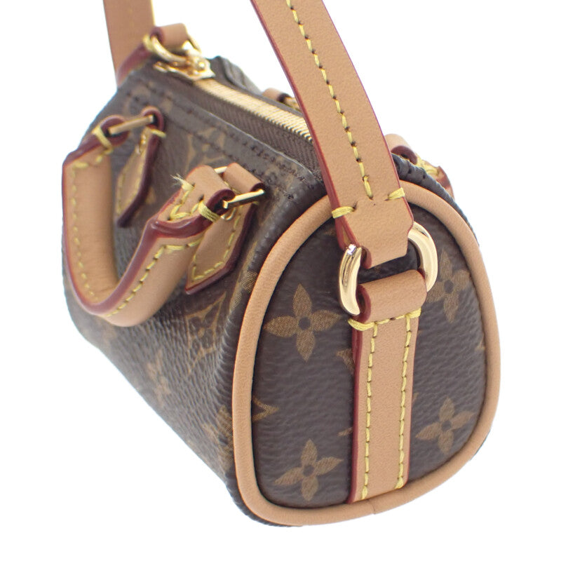 【中古】ルイヴィトン LOUIS VUITTON ビジューサック・マイクロ M00544 バッグチャーム モノグラムキャンバス ブラウン レディース【Aランク】