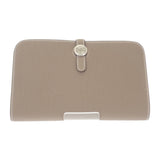 【中古】エルメス HERMES ドゴン デュオ GM H043070CK 長財布 トゴ エトゥープ ベージュ  シルバー金具 レディース【Sランク】