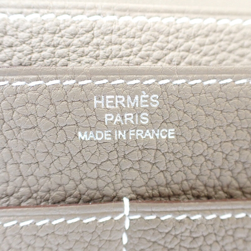 【中古】エルメス HERMES ドゴン デュオ GM H043070CK 長財布 トゴ エトゥープ ベージュ  シルバー金具 レディース【Sランク】