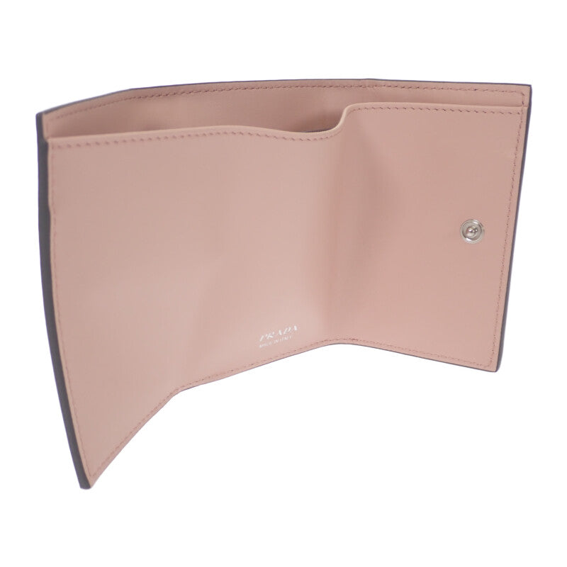 プラダ PRADA サフィアーノ コンパクトウォレット 1MH021 三つ折り財布 サフィアーノ グレー レディース【中古】【SAランク】