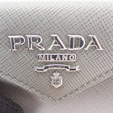 プラダ PRADA サフィアーノ コンパクトウォレット 1MH021 三つ折り財布 サフィアーノ グレー レディース【中古】【SAランク】