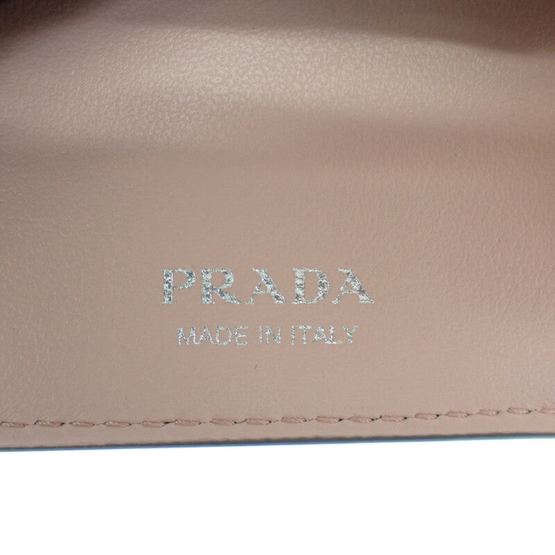 プラダ PRADA サフィアーノ コンパクトウォレット 1MH021 三つ折り財布 サフィアーノ グレー レディース【中古】【SAランク】
