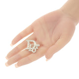 ディオール Dior ロゴ ブローチ メタル ラインストーン シルバー レディース【中古】【ABランク】