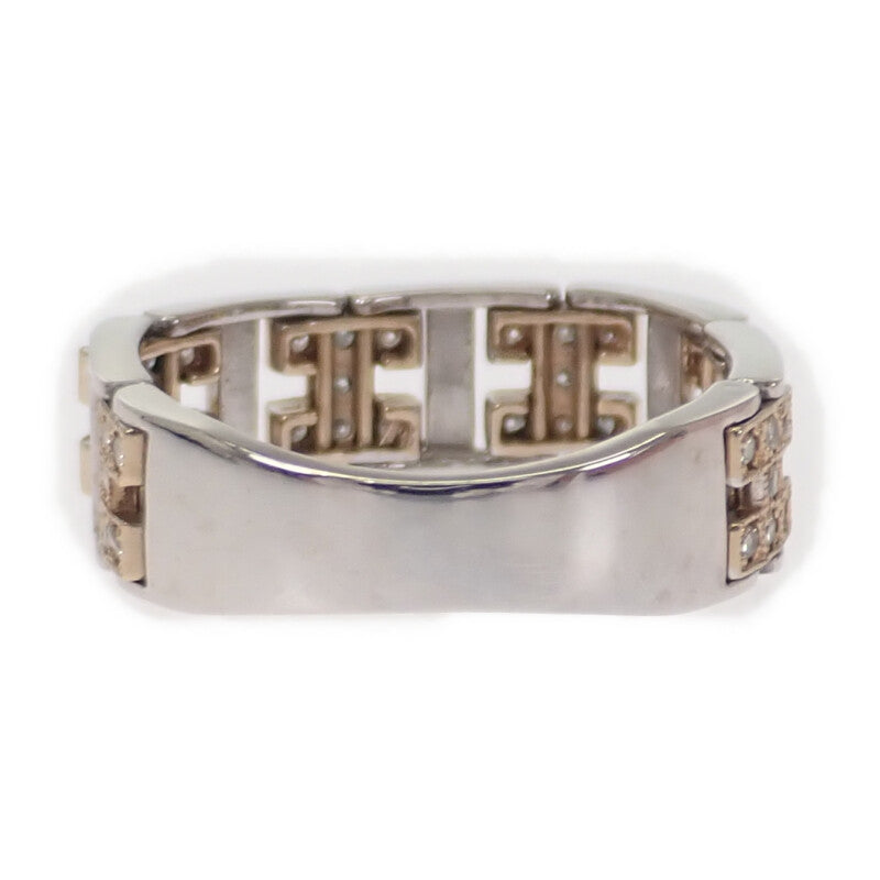 Designer Jewelry 17.5 Ring K18 Yellow Gold K18 White Gold Diamond Ladies Mens [Used] [A Rank]