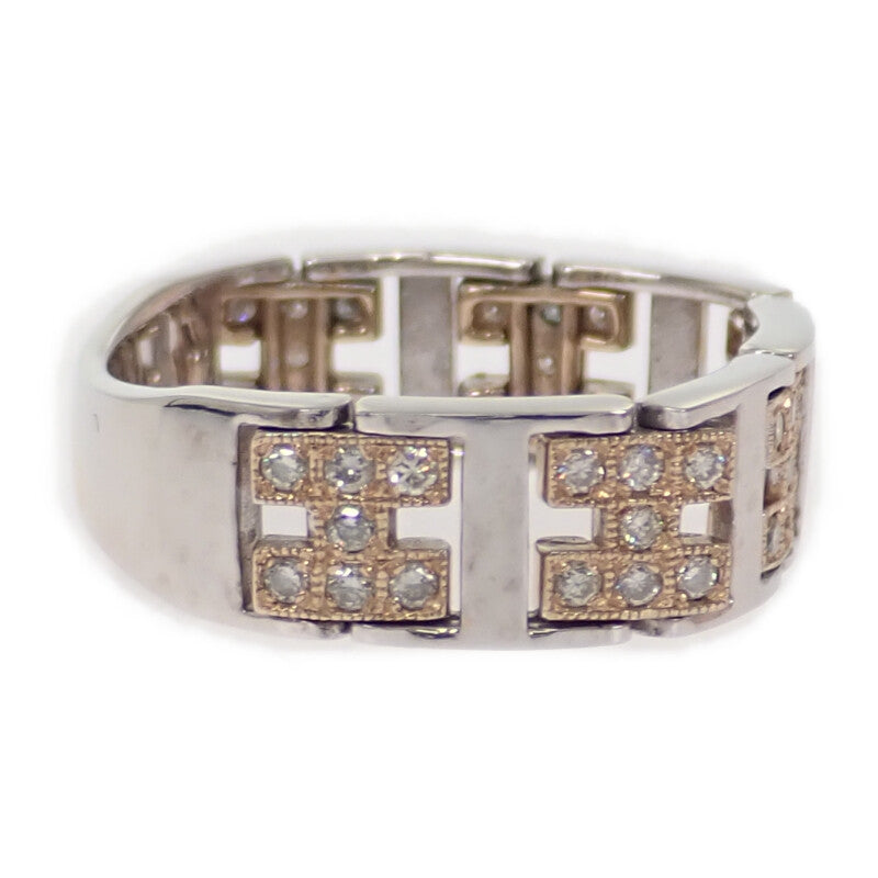 Designer Jewelry 17.5 Ring K18 Yellow Gold K18 White Gold Diamond Ladies Mens [Used] [A Rank]