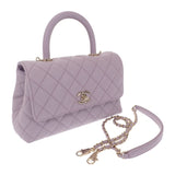 【中古】シャネル CHANEL トップハンドル フラップバッグ A92990_B05061_NU932 2WAYバッグ キャビアスキン パープル ゴールド金具 レディース【Aランク】