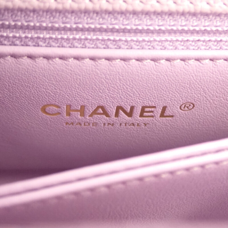 【中古】シャネル CHANEL トップハンドル フラップバッグ A92990_B05061_NU932 2WAYバッグ キャビアスキン パープル ゴールド金具 レディース【Aランク】