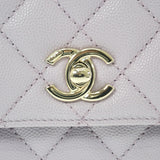 【中古】シャネル CHANEL トップハンドル フラップバッグ A92990_B05061_NU932 2WAYバッグ キャビアスキン パープル ゴールド金具 レディース【Aランク】