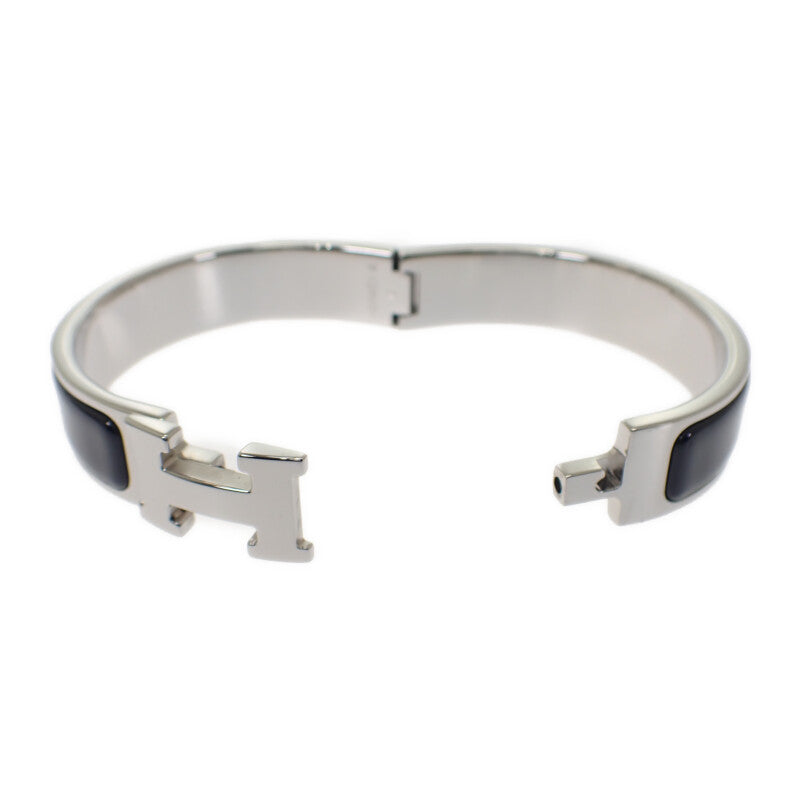 エルメス HERMES クリッククラックPM  ブレスレット メタル ブラック シルバー金具 レディース【中古】【Aランク】