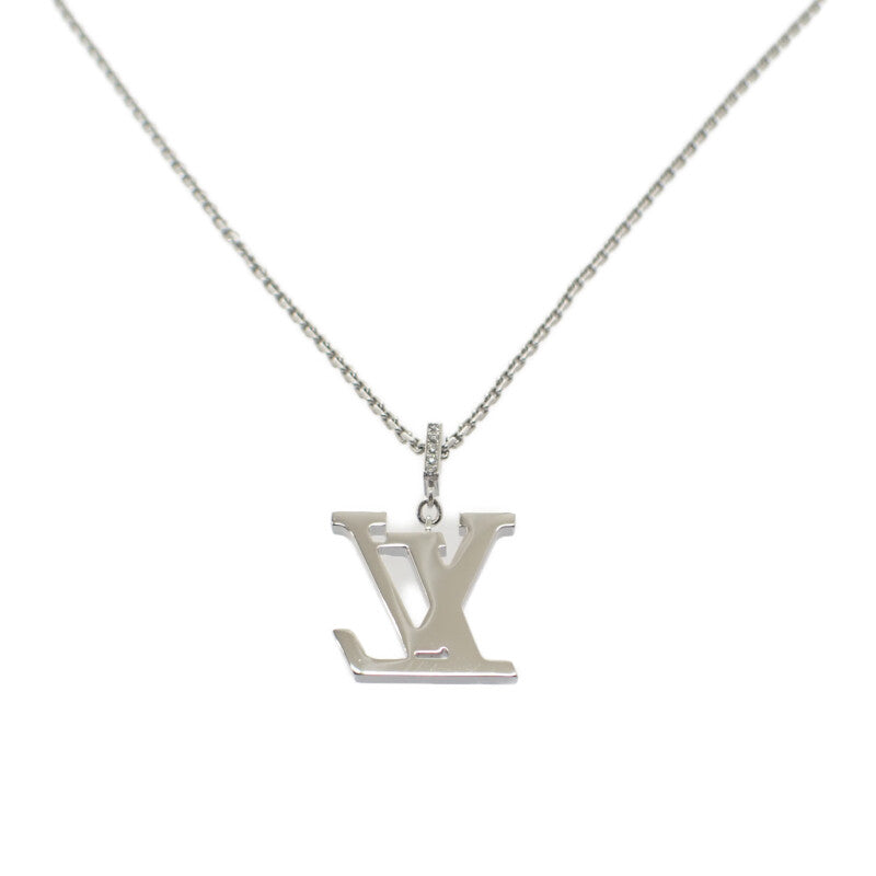 【商談中/対象者以外注文不可】ルイヴィトン LOUIS VUITTON ペンダント LV GM Q93670 ネックレス K18ホワイトゴールド ダイヤモンド メンズ レディース【中古】【Aランク】