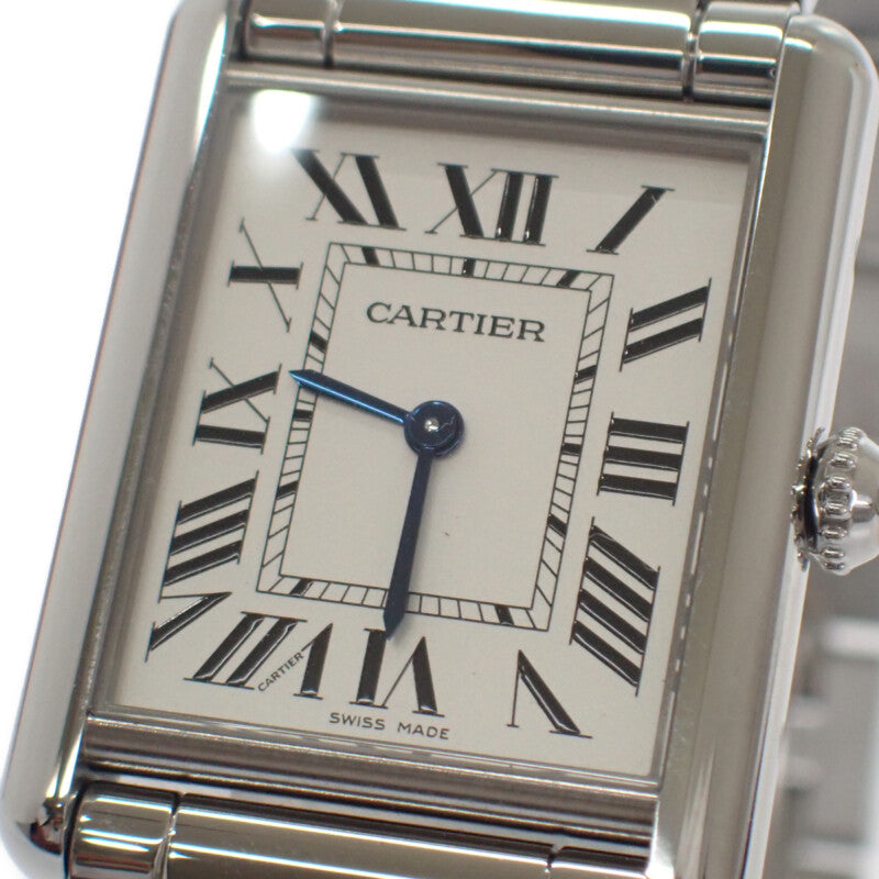 カルティエ CARTIER タンクマストLM WSTA0052 腕時計 ステンレススチール クオーツ シルバー文字盤 メンズ【中古】【Aランク】